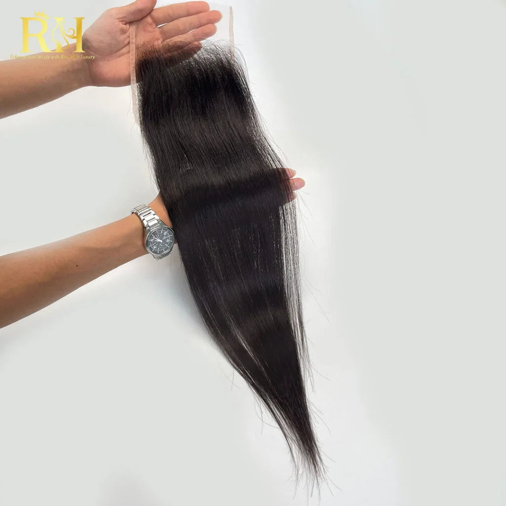 4×4 HD SWISS CLOSURE – Raw SEA Straight Natural color