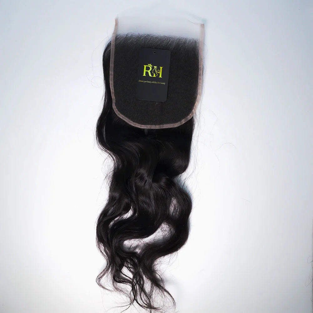 4×4 HD Swiss Closure – Raw SEA Wavy – Natural Color