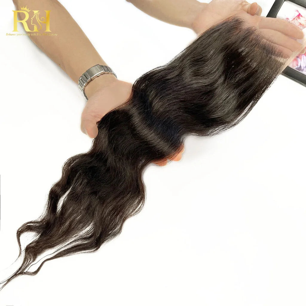 5×5 HD Swiss Closure – Raw SEA Wavy – Natural Color